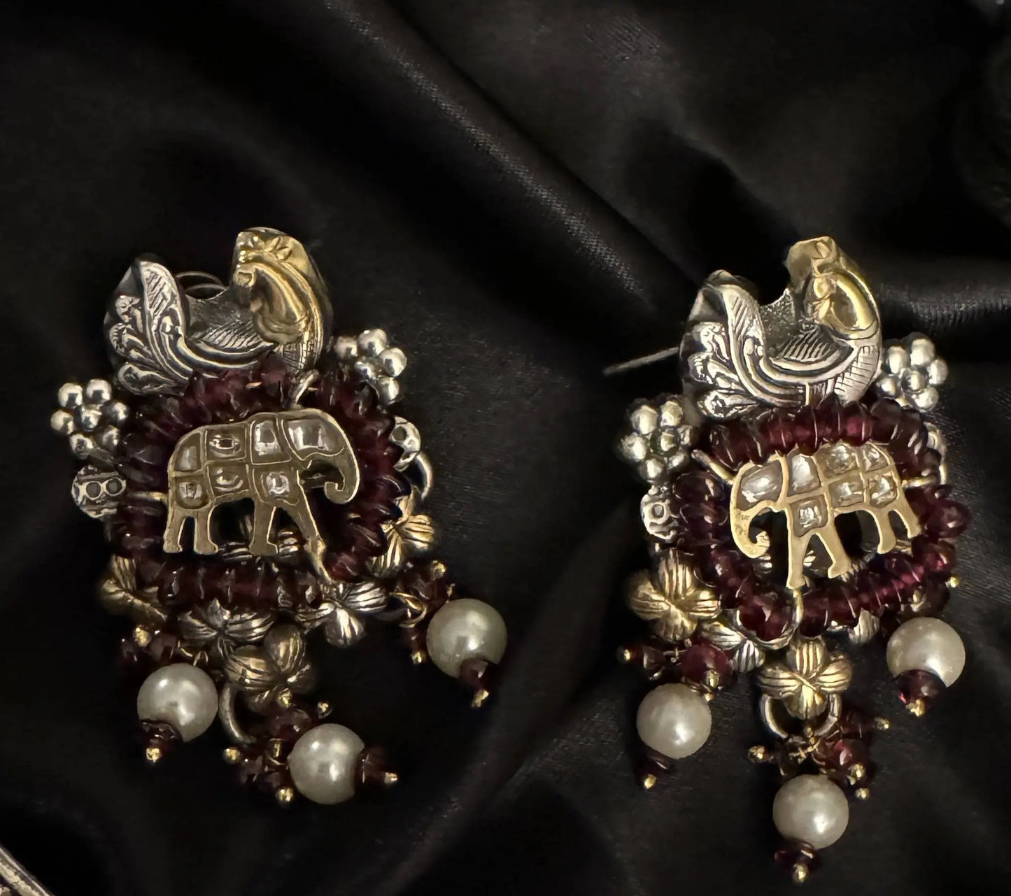 925 Silver Dual Tone Earring - Ethnic Andaaz