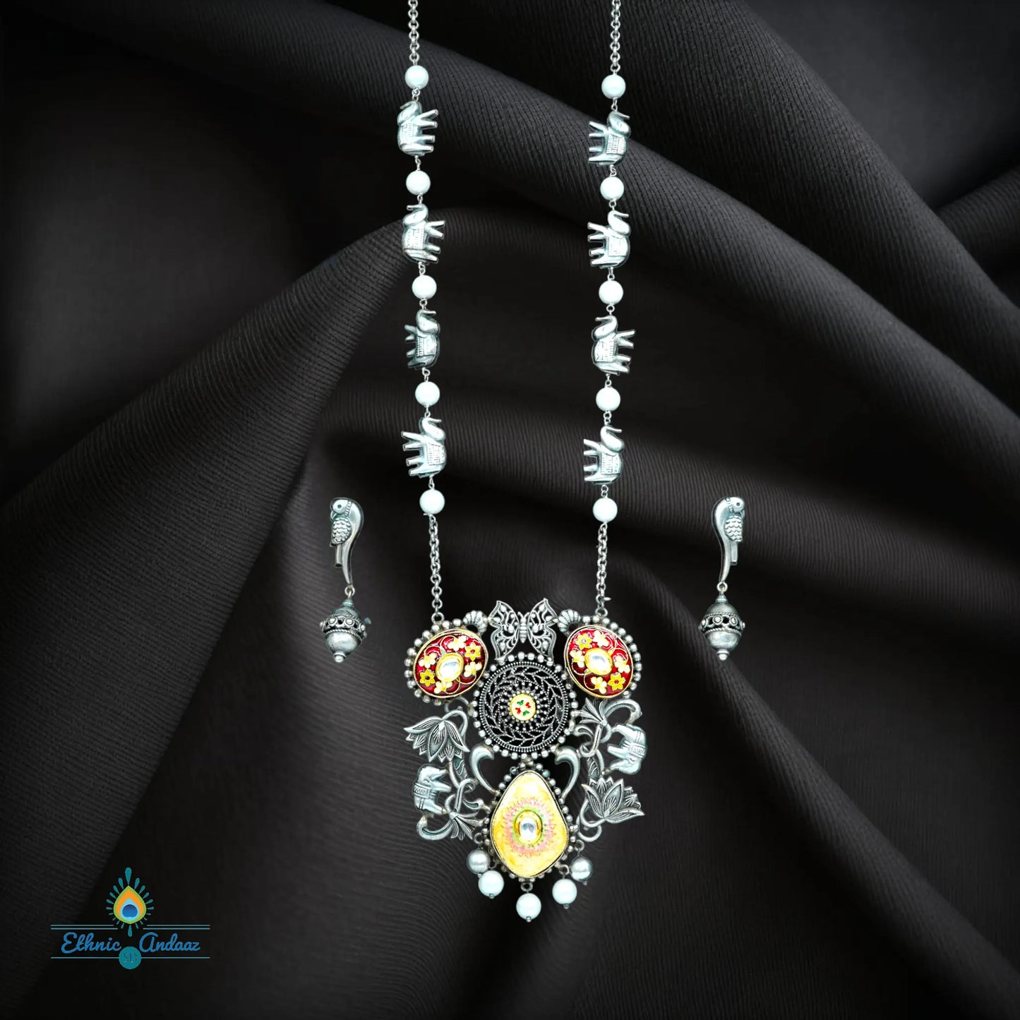 Hastha Long oxidised set - Ethnic Andaaz