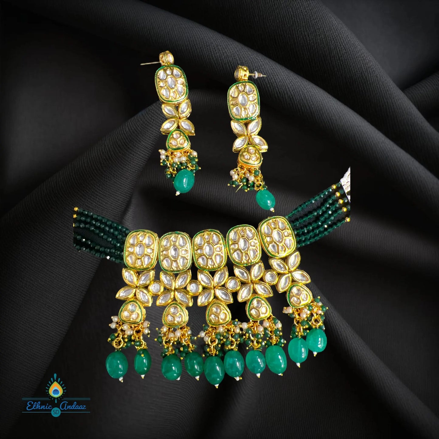 Jalsa Jaipuri Kundan set - Ethnic Andaaz