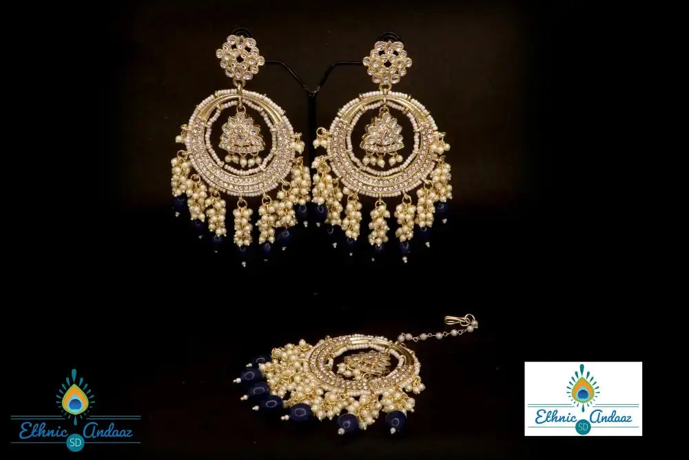 Kashi Kundan Earring Tika