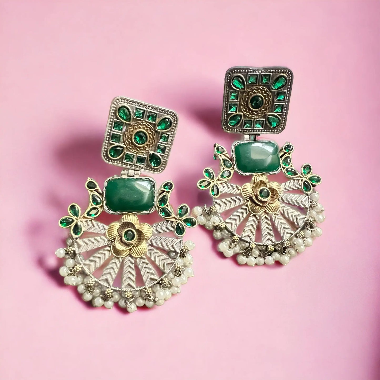 Mia dual tone earring - Ethnic Andaaz