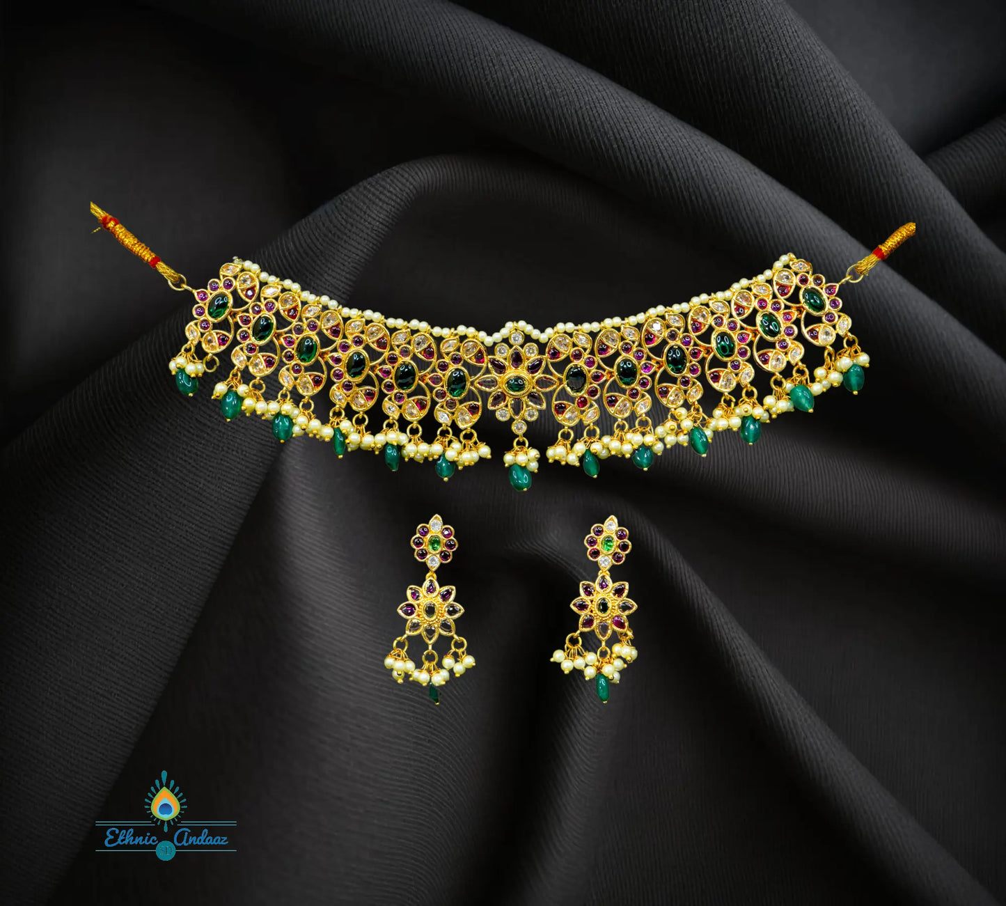Nitya gold choker - Ethnic Andaaz