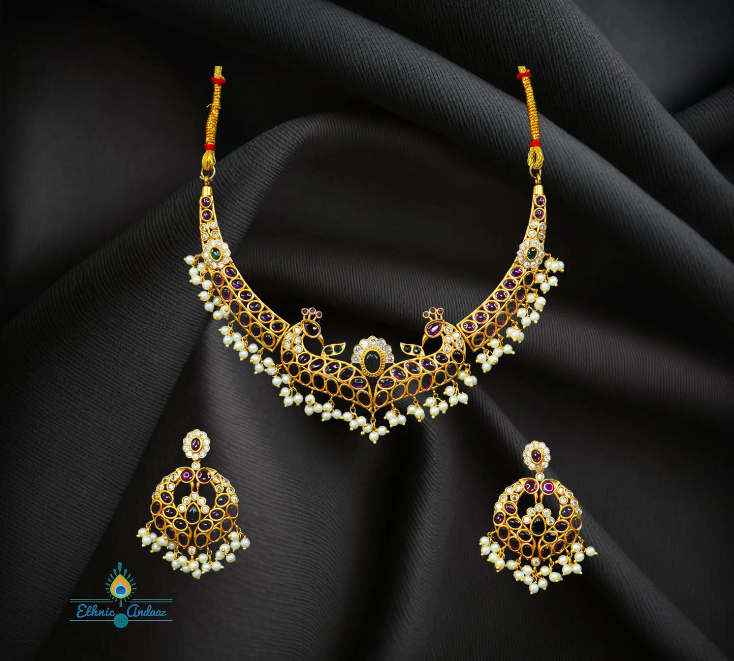 Paakhi short gold set - Ethnic Andaaz