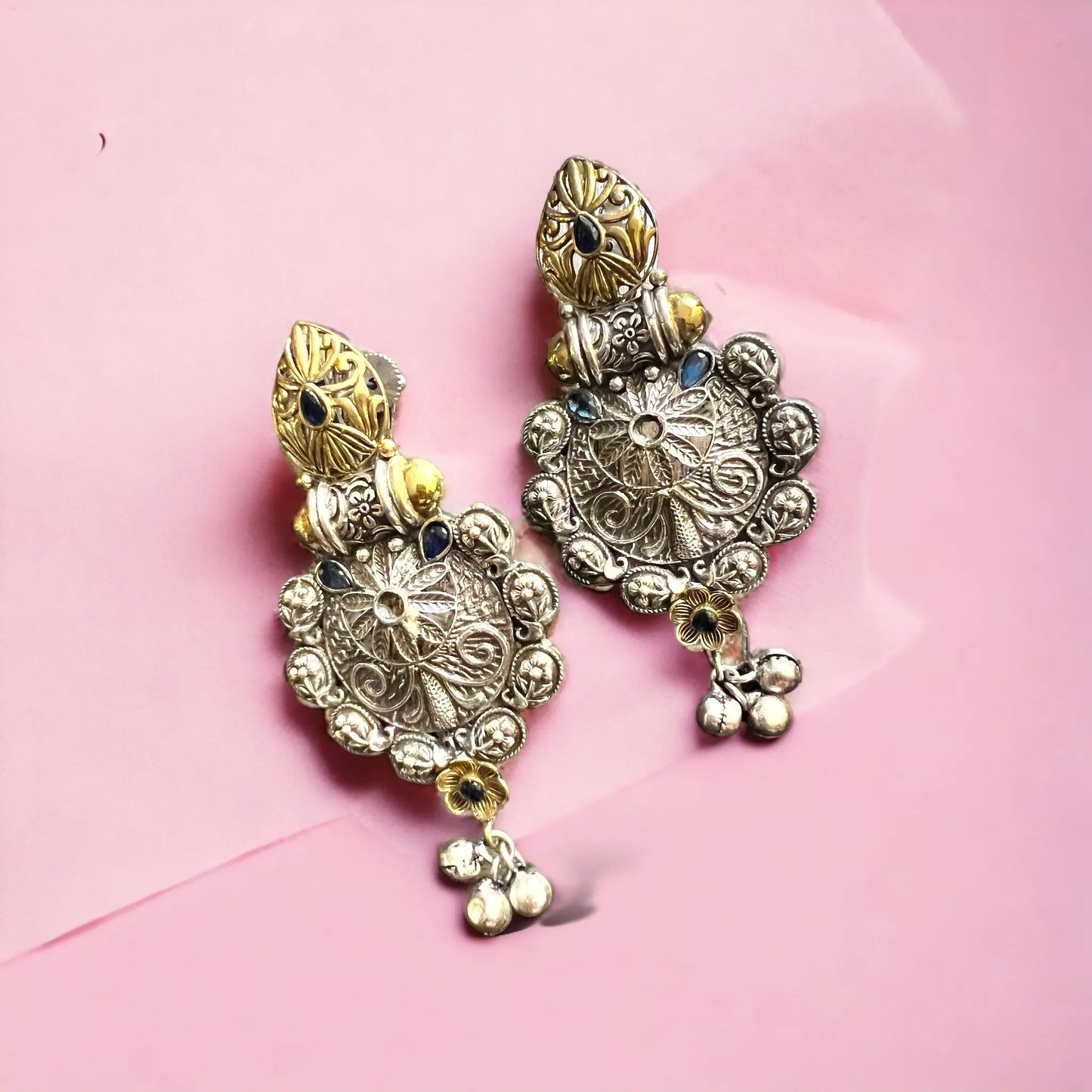 Rimi Dual tone earring - Ethnic Andaaz