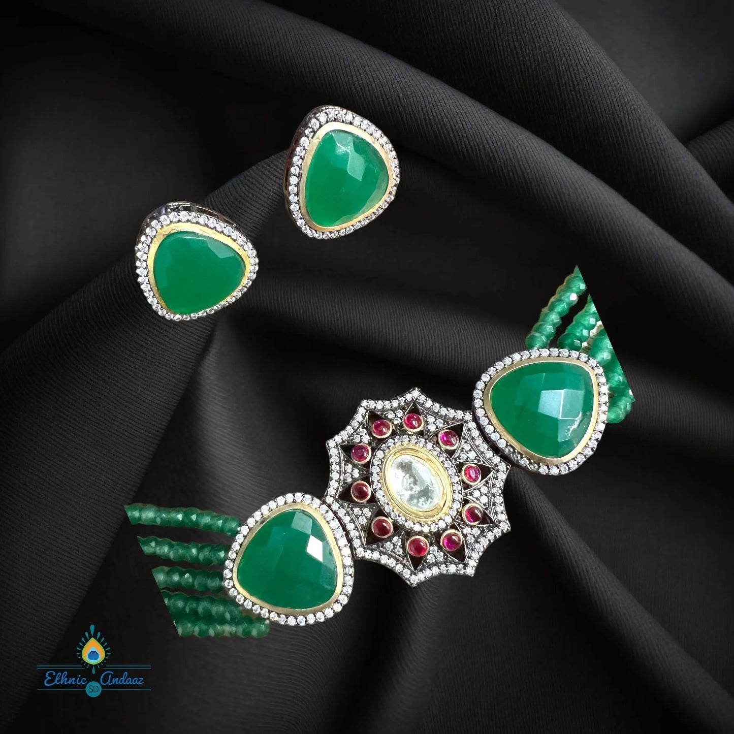Riya jaipuri kundan set - Ethnic Andaaz