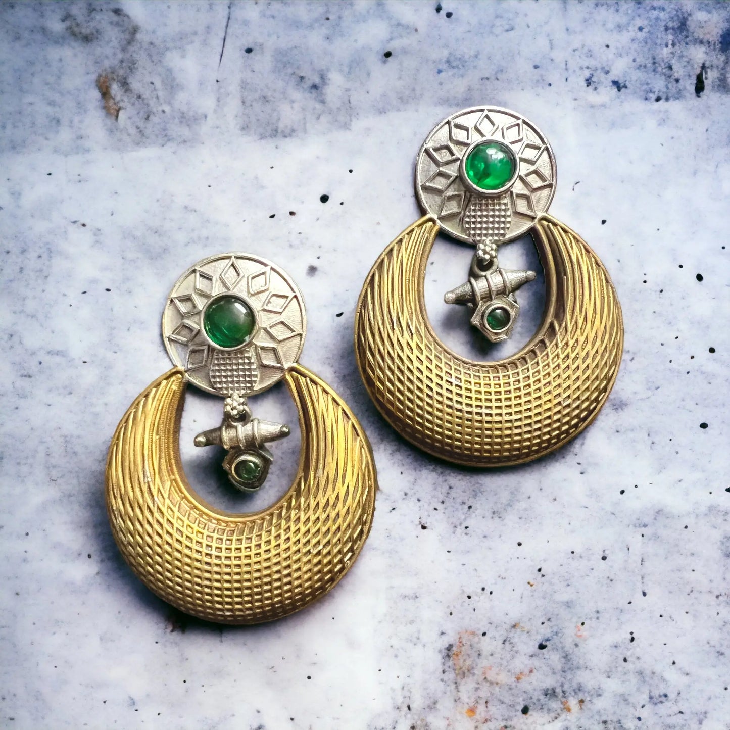 Saniya Dual tone earring - Ethnic Andaaz