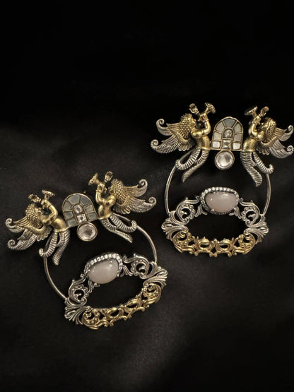 925 Silver Dual Tone Earring - Ethnic Andaaz