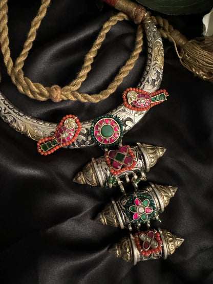 925 Silver Dual Tone Necklace Set - Ethnic Andaaz