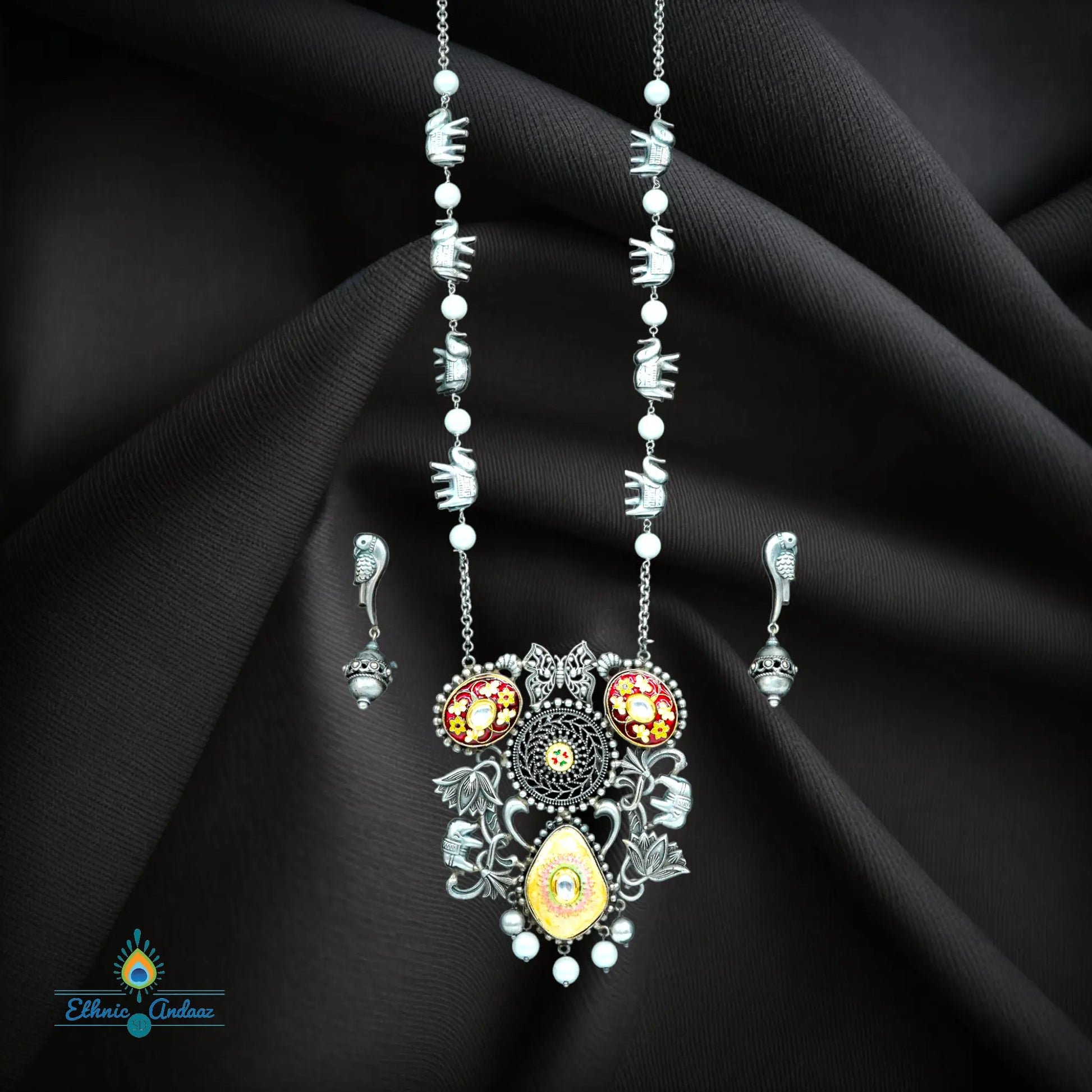 Hastha Long oxidised set - Ethnic Andaaz