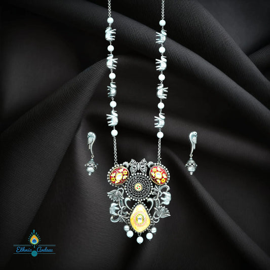 Hastha Long oxidised set - Ethnic Andaaz