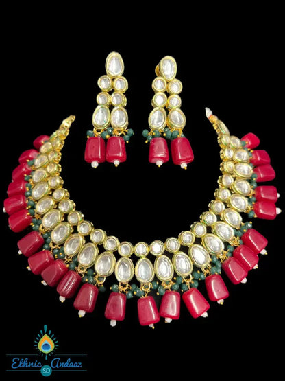 Kundan Set With Pink Bead
