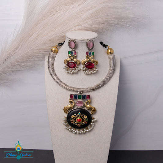 Pihu Oxidised set
