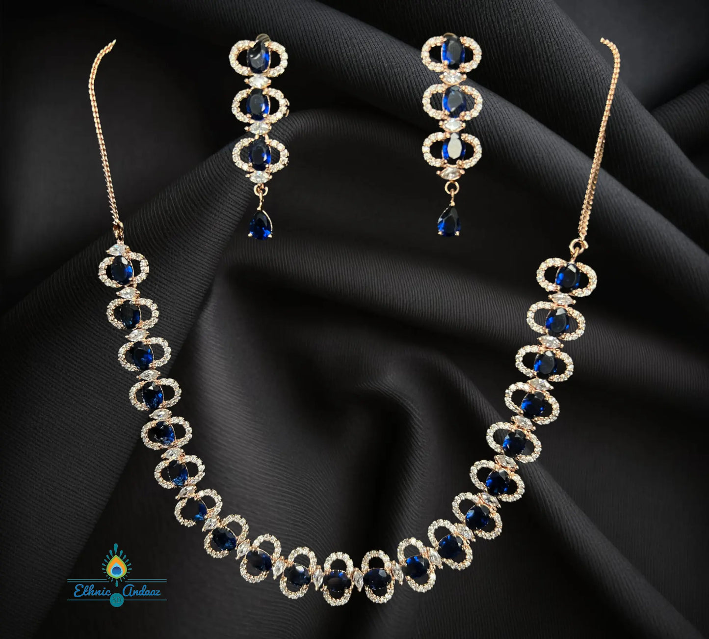 Neelu Rose Gold set - Ethnic Andaaz