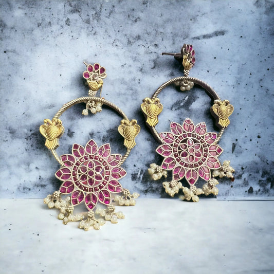 Sahita Dual tone earring - Ethnic Andaaz