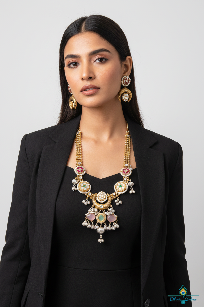 Manhaar long gold set