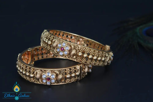 Janiv Ethnic Gold Bangle Jewelry